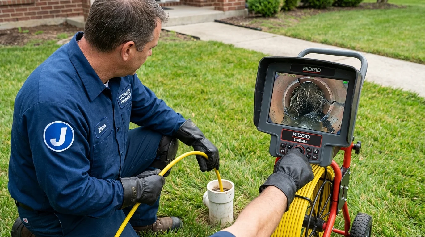 Sewer camera inspection being performed by Johns Plumbing LLC in Rock Rapids